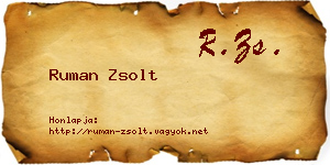Ruman Zsolt névjegykártya
